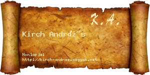 Kirch András névjegykártya